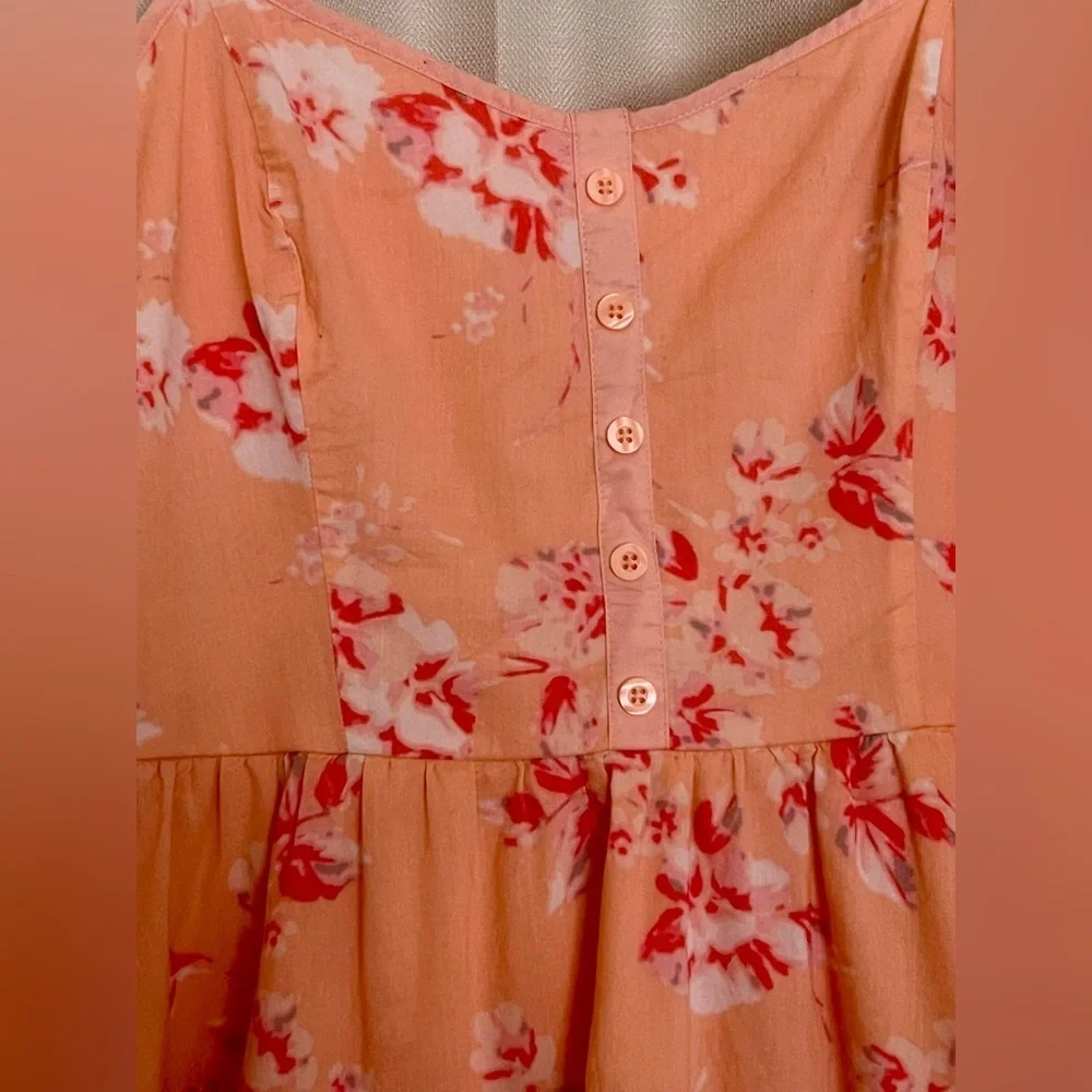 LC Lauren Conrad Peach Floral Sundress Size 10 - Picture 3 of 5